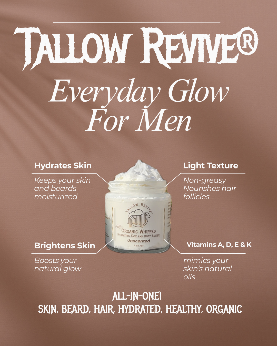 Tallow Revive® 100% Organic Whipped Tallow Body Butter Citrus Scented