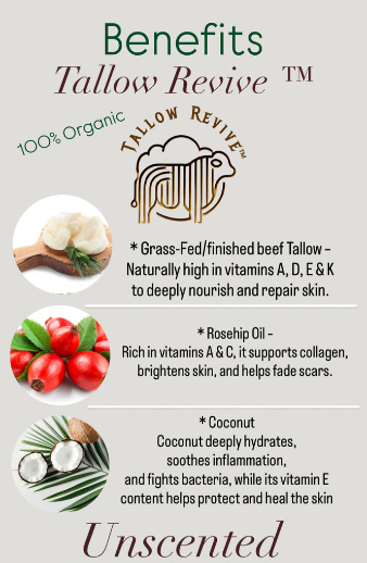 Tallow Revive® 100% Organic Whipped Tallow Butter - Unscented